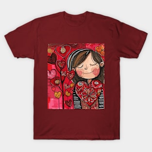 Kind Girl 2024 Valentines Day Drawing T-Shirt